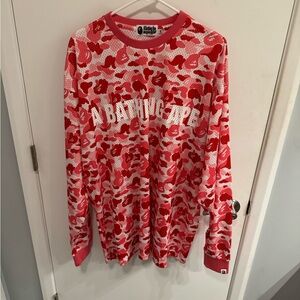 A Bathing Ape camo mesh jersey mens size XXL pink/white bape
